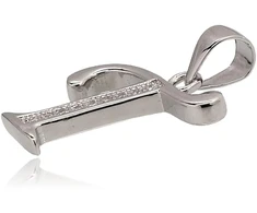 Diamond Sky Jewelry Sidabrinis raidės pakabukas su cirkoniais „T II“