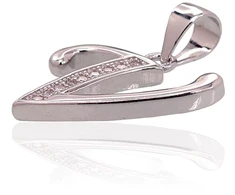 Diamond Sky Jewelry Sidabrinis raidės pakabukas su cirkoniais „V II“