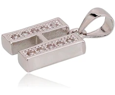 Diamond Sky Jewelry Sidabrinis raidės pakabukas su cirkoniais „H“