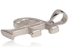 Diamond Sky Jewelry Sidabrinis raidės pakabukas su cirkoniais „F III“