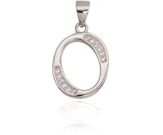 Diamond Sky Jewelry Sidabrinis raidės pakabukas su cirkoniais „O II“