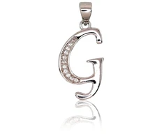Diamond Sky Jewelry Sidabrinis raidės pakabukas su cirkoniais „G II“
