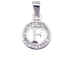 Diamond Sky Jewelry Sidabrinis raidės pakabukas su cirkoniais „F“