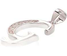 Diamond Sky Jewelry Sidabrinis raidės pakabukas su cirkoniais „G II“