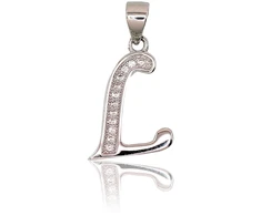 Diamond Sky Jewelry Sidabrinis raidės pakabukas su cirkoniais „L“