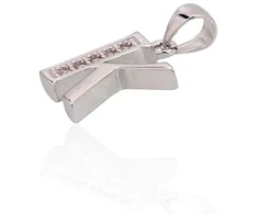 Diamond Sky Jewelry Sidabrinis raidės pakabukas su cirkoniais „K“