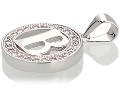 Diamond Sky Jewelry Sidabrinis raidės pakabukas su cirkoniais „B III“