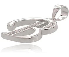 Diamond Sky Jewelry Sidabrinis raidės pakabukas su cirkoniais „B“