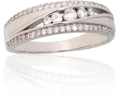 Diamond Sky Jewelry Sidabrinis žiedas su cirkoniais „Kristalo Takas X“