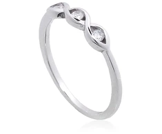 Diamond Sky Jewelry Sidabrinis žiedas su cirkoniais „Trio“