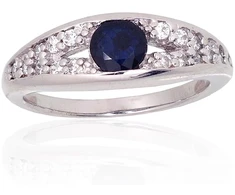 Diamond Sky Jewelry Sidabrinis žiedas su cirkoniais ir safyrais „Aida“