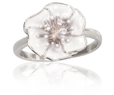 Diamond Sky Jewelry Sidabrinis žiedas su cirkoniais ir emaliu „Tango II“