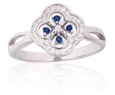 Diamond Sky Jewelry Sidabrinis žiedas su cirkoniais „Akmeninė Gėlė III“