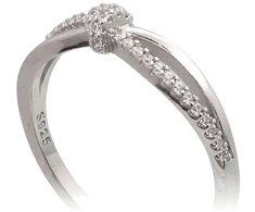 Diamond Sky Jewelry Sidabrinis žiedas su cirkoniais „Crystal Knot“