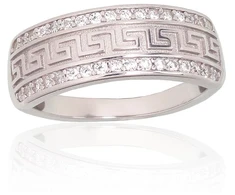 Diamond Sky Jewelry Sidabrinis žiedas su cirkoniais „Graikiški Motyvai“