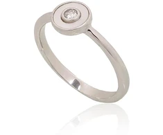 Diamond Sky Jewelry Sidabrinis žiedas su cirkoniais ir perlamutru „Orbita II“