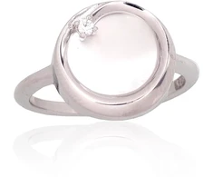 Diamond Sky Jewelry Sidabrinis žiedas su cirkoniais ir perlamutru „Falling Star“