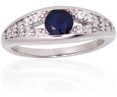 Diamond Sky Jewelry Sidabrinis žiedas su cirkoniais ir safyrais „Aida“