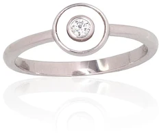 Diamond Sky Jewelry Sidabrinis žiedas su cirkoniais ir perlamutru „Orbita II“
