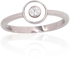 Diamond Sky Jewelry Sidabrinis žiedas su cirkoniais ir perlamutru „Orbita II“