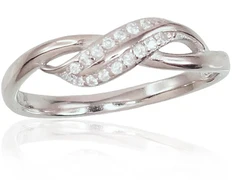 Diamond Sky Jewelry Sidabrinis žiedas su cirkoniais „Crystal Wave“