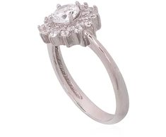 Diamond Sky Jewelry Sidabrinis žiedas su cirkoniais „Akmeninė Gėlė VI“