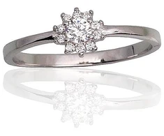 Diamond Sky Jewelry Sidabrinis žiedas su cirkoniais „Širdys ir Strėlės III“