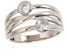 Diamond Sky Jewelry Sidabrinis žiedas su cirkoniais „Orbita II“