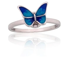 Diamond Sky Jewelry Sidabrinis žiedas su emaliu „Butterfly Waltz“