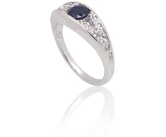 Diamond Sky Jewelry Sidabrinis žiedas su cirkoniais ir safyrais „Aida“