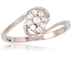 Diamond Sky Jewelry Sidabrinis žiedas su cirkoniais „Akmeninė Gėlė VIII“