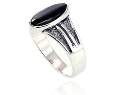 Diamond Sky Jewelry Sidabrinis žiedas su oniksu „Antares“