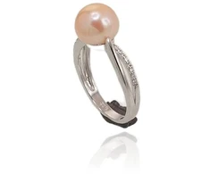 Diamond Sky Jewelry Sidabrinis žiedas su cirkoniais ir perlais „Sunrise Pearl“