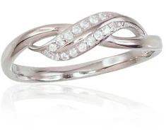 Diamond Sky Jewelry Sidabrinis žiedas su cirkoniais „Crystal Wave“