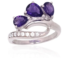 Diamond Sky Jewelry Sidabrinis žiedas su cirkoniais ir ametistais „Amethyst Tale“