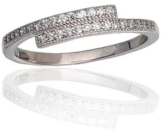 Diamond Sky Jewelry Sidabrinis žiedas su cirkoniais „Kamelija“