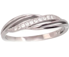 Diamond Sky Jewelry Sidabrinis žiedas su cirkoniais „Crystal Wave III“