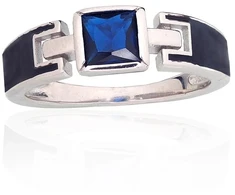 Diamond Sky Jewelry Sidabrinis žiedas su cirkoniais ir emaliu „Athens“