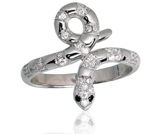 Diamond Sky Jewelry Sidabrinis žiedas su cirkoniais „Gyvatė“