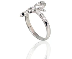 Diamond Sky Jewelry Sidabrinis žiedas su cirkoniais „Gyvatė“