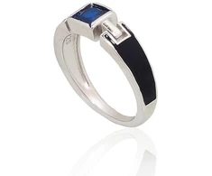 Diamond Sky Jewelry Sidabrinis žiedas su cirkoniais ir emaliu „Athens“