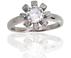 Diamond Sky Jewelry Sidabrinis žiedas su cirkoniais „Širdys ir Strėlės V“