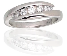 Diamond Sky Jewelry Sidabrinis žiedas su cirkoniais „Kamelija II“