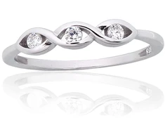 Diamond Sky Jewelry Sidabrinis žiedas su cirkoniais „Trio“