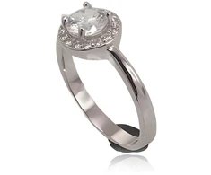 Diamond Sky Jewelry Sidabrinis žiedas su cirkoniais „Akmeninė Gėlė IX“