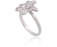 Diamond Sky Jewelry Sidabrinis žiedas su cirkoniais „Flower II“