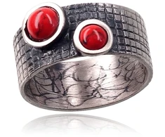 Diamond Sky Jewelry Sidabrinis žiedas su koralais „Coral Magic“