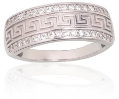 Diamond Sky Jewelry Sidabrinis žiedas su cirkoniais „Graikiški Motyvai“