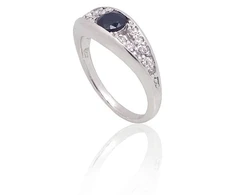 Diamond Sky Jewelry Sidabrinis žiedas su cirkoniais ir safyrais „Aida“