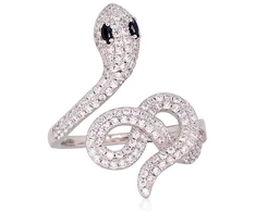 Diamond Sky Jewelry Sidabrinis žiedas su cirkoniais „Gundytoja Gyvatė II“